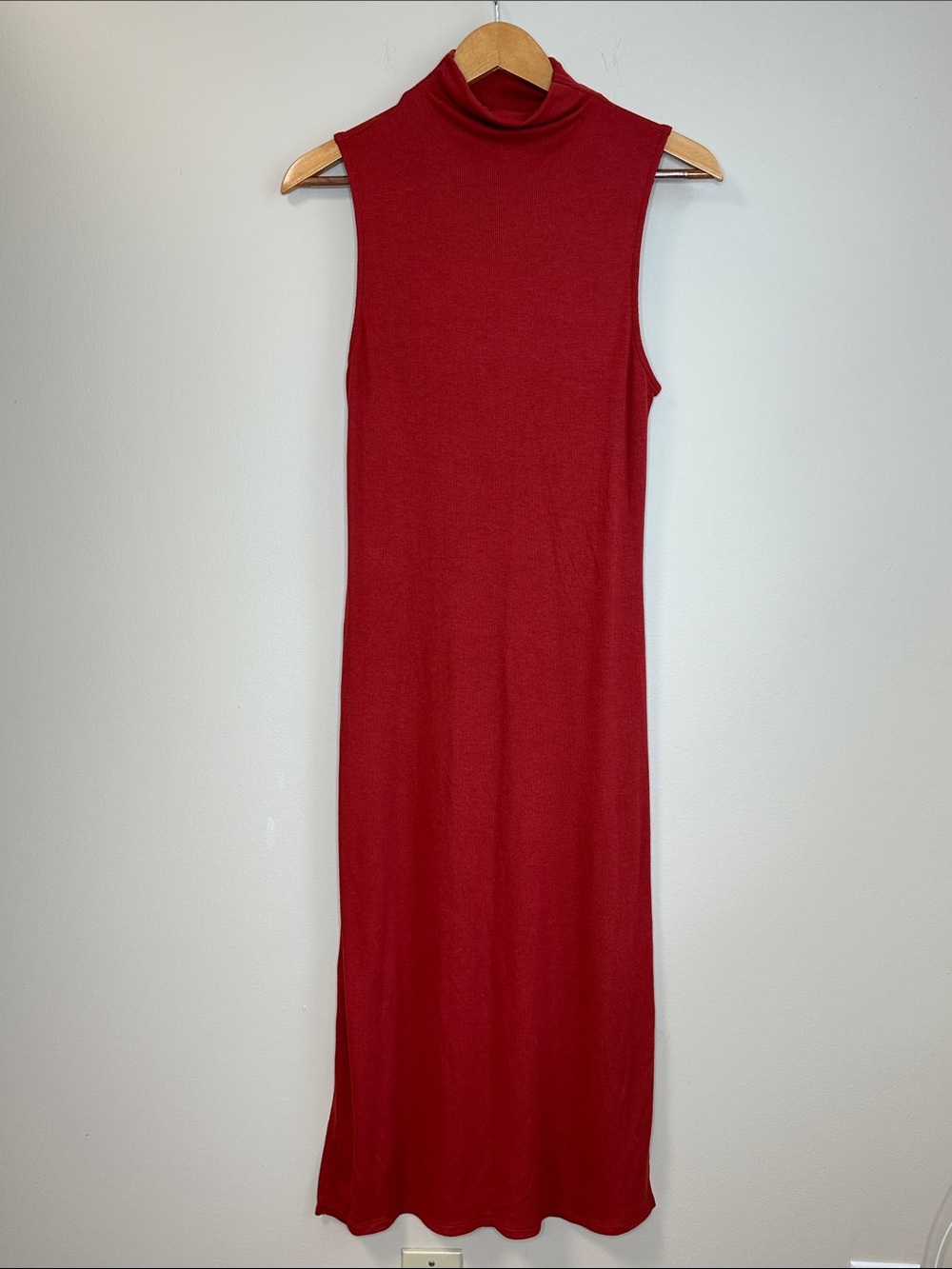 A new day Sleeveless Turtleneck Rust/Red Midi Dress Size Medium